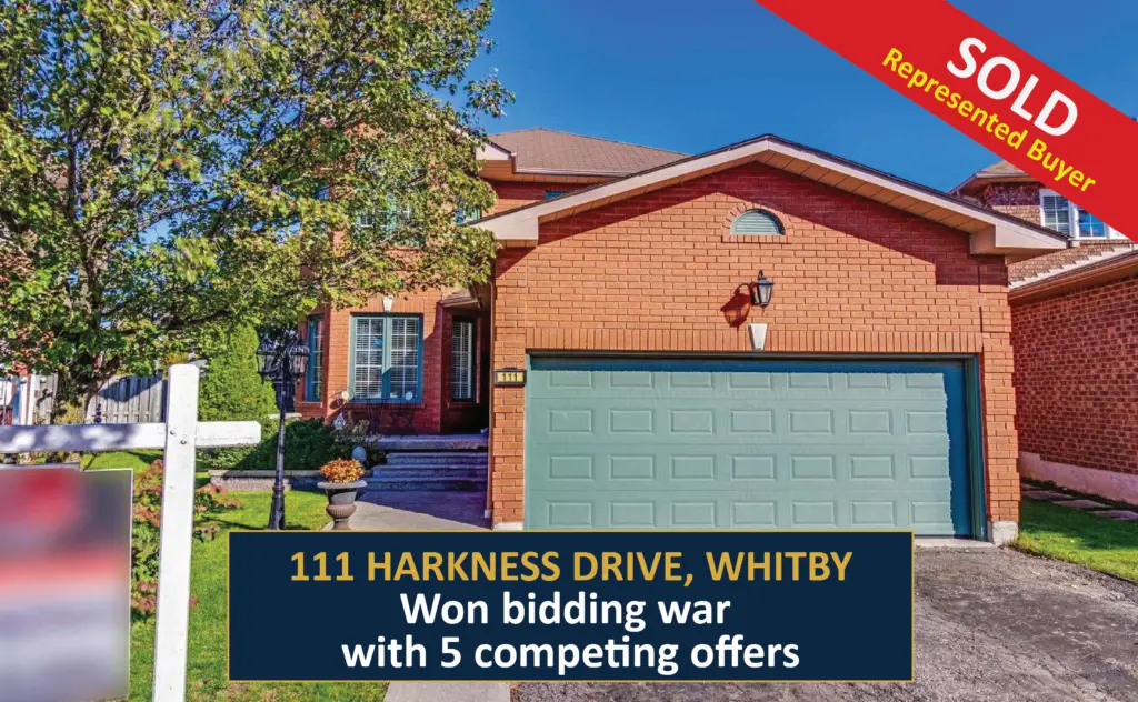 SOLD - 111 Harkness Drive, Whitby - Offer Accepted in bidding war